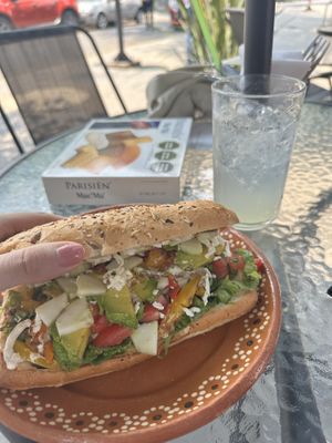 Sandwich vegetables  at Roots in Mexico City