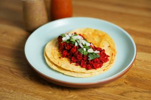 taco no chorizo vegano at Roots in Mexico City