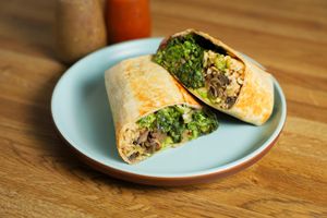 burrote de campiñones vegano at Roots in Mexico City