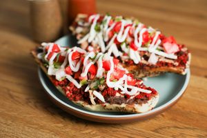 molletes veganos at Roots in Mexico City