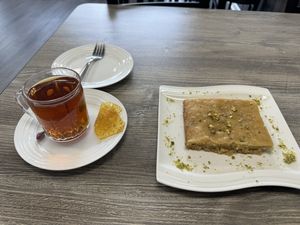 Tea + Pistachio Cake  at Neek Vegan in Duluth