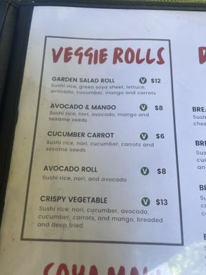 Veggie rolls   at SushiBar in Tortola