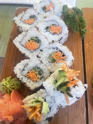 Cucumber carrot roll  at SushiBar in Tortola