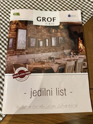 Menu  at Gostilna GROF in Vransko