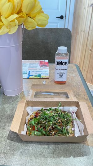 Avocado toast and a juice. at Mississippi Juice Company in Cleveland