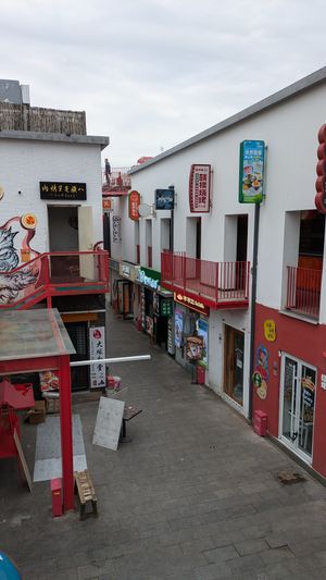View from outside the restaurant. The street you need to walk down! at Liansu World in Beijing