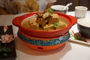Rare mushroom & tofu dush at Liansu World in Beijing