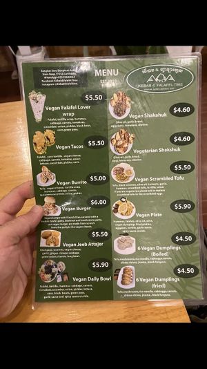 menu  at Kebab & Falafel Time 2 in Siem Reap