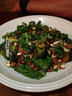 Green Salad: Romain lettuce, tuscan kale, broccoli, avocado, roasted almonds and herb vinagrette at Ravi Gastropub and Cafe in San Jose