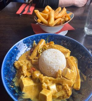 Curry with plenty of tofu  at The Causeway Hotel in Bushmills