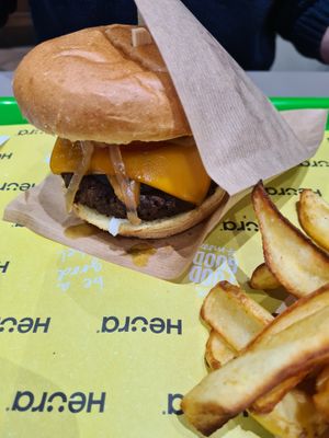 Juicy smile burger at Plant Bun in Asti