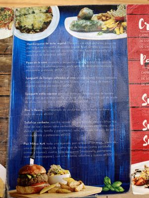 Menu at Arbol de Seda in San Jose