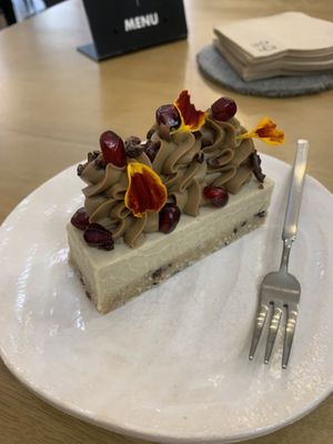 Raw tart of the day  at Dates & Avocados Atelier in Barcelona