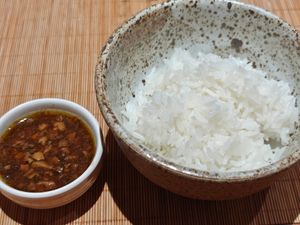 Rice with sauce at Qing Ya Cha Su - 青雅茶素 in Hangzhou