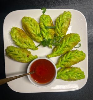 Vegan dumplings fried  at Ama Tibetan Mom's Kitchen in Bruges