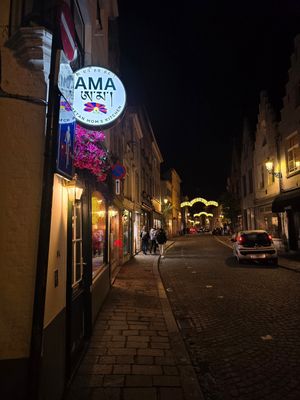 On the corner at Ama Tibetan Mom's Kitchen in Bruges