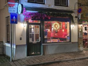 On the corner at Ama Tibetan Mom's Kitchen in Bruges