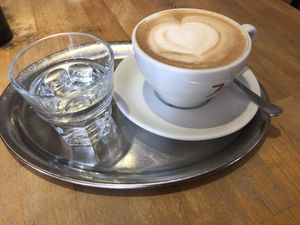 Good coffee with peas-milk at Sicily Cafe in Prague