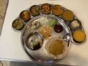 The day’s food  at Maharaja Bhog in Houston