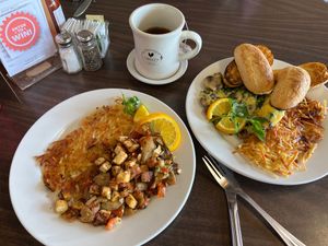 Tofu Provençal Scramble & Forestier at Ghini's French Caffe in Tucson
