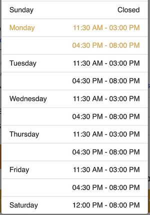 Mon - Fri they close from 3-4:30p  at Kin Khao Thai & Sushi Bar in Valparaiso