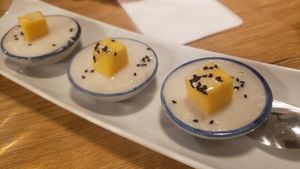 Flan dessert at Bếp Việt in Paris