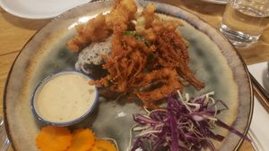 Enoki mushroom tempura at Bếp Việt in Paris