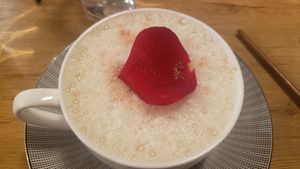 Green tea mocktail at Bếp Việt in Paris