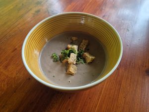 Mushroom soup at Lebenshof MutimBauch in Ottenhoefen Im Schwarzwald