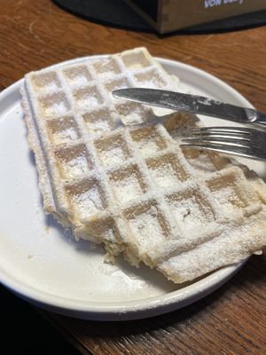 Waffle with powdered sugar   at Lebenshof MutimBauch in Ottenhoefen Im Schwarzwald