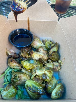 Brussels sprouts  at Flying Saucer Pizza Company in Salem