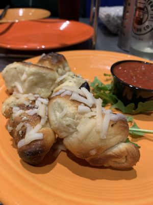 Vegan garlic knots (Space Balls- The Appetiser)  at Flying Saucer Pizza Company in Salem