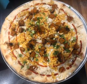 Vegan Nick Fury at Flying Saucer Pizza Company in Salem