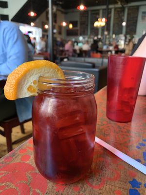 Blood Orange Hibiscus Iced Tea  at Gulu-Gulu Cafe in Salem