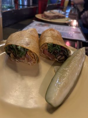 Shiitake happens on plain wrap at Gulu-Gulu Cafe in Salem