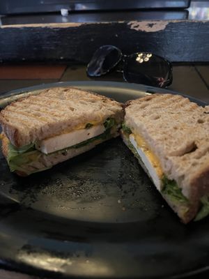 Tofu and vegan cheese sandwich  at Gulu-Gulu Cafe in Salem