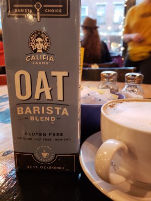 Along with soy and almond milk, we now carry OAT MILK!!! As usual, all of our flavored syrups are also vegan! at Gulu-Gulu Cafe in Salem
