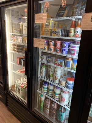 Vegan and veg cooler at Frontier Trading Post in Seward