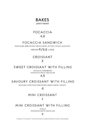 Menu June 2024 at Morning People in Marbella