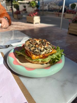 Egg bagel sandwich   at Morning People in Marbella