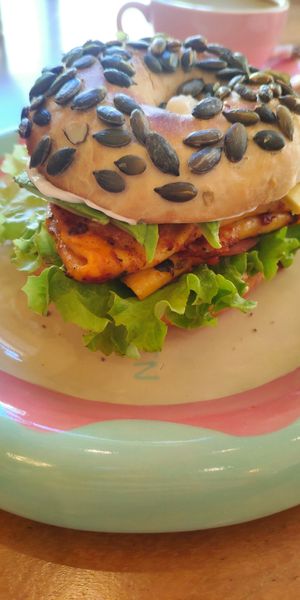 Omelette bagel at Morning People in Marbella