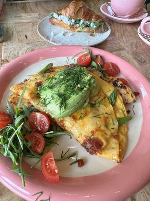 Red Pesto and Asparagus Omelette. SO GOOD!!!  at Morning People in Marbella