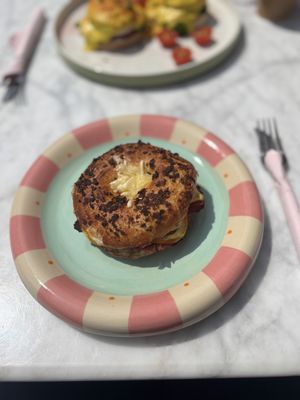 Ham and cheese bagel   at Morning People in Marbella