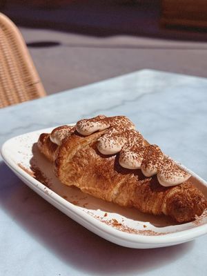 Tiramisu croissant at Morning People in Marbella