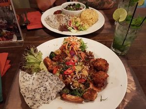 vegan noodles and aubergine at Banana Tree - Westbourne Grove in West London
