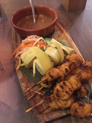 satay with sticky rice at Banana Tree - Westbourne Grove in West London