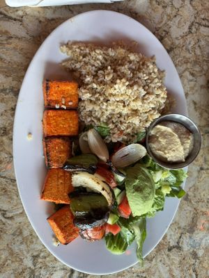 Tofu Kabob Plate   at Panini Kabob Grill in San Diego