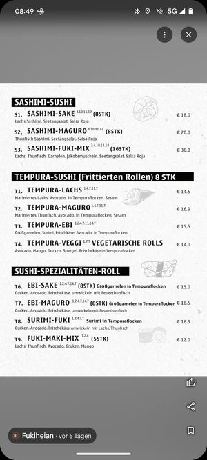 Siehe vegane Kennzeichnung, die Allergene sind durchgehend zuverlässig angegeben, das Personal kann gut beraten at Fukiheian in Weil Der Stadt