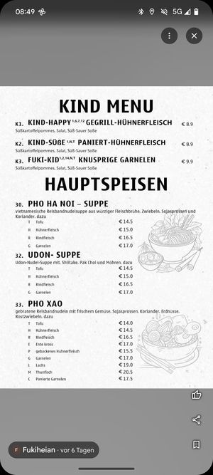 Siehe vegane Kennzeichnung, die Allergene sind durchgehend zuverlässig angegeben, das Personal kann gut beraten at Fukiheian in Weil Der Stadt