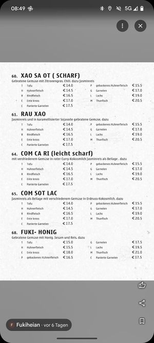 Siehe vegane Kennzeichnung, die Allergene sind durchgehend zuverlässig angegeben, das Personal kann gut beraten at Fukiheian in Weil Der Stadt
